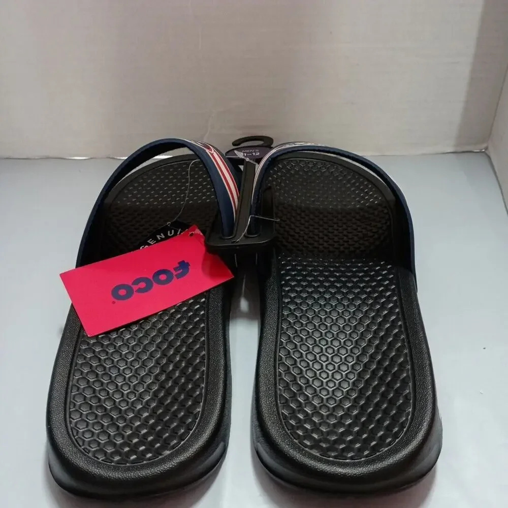 Washington Nationals FOCO Stripe Raised Slides Sandals Men’s‎ US M 11-12